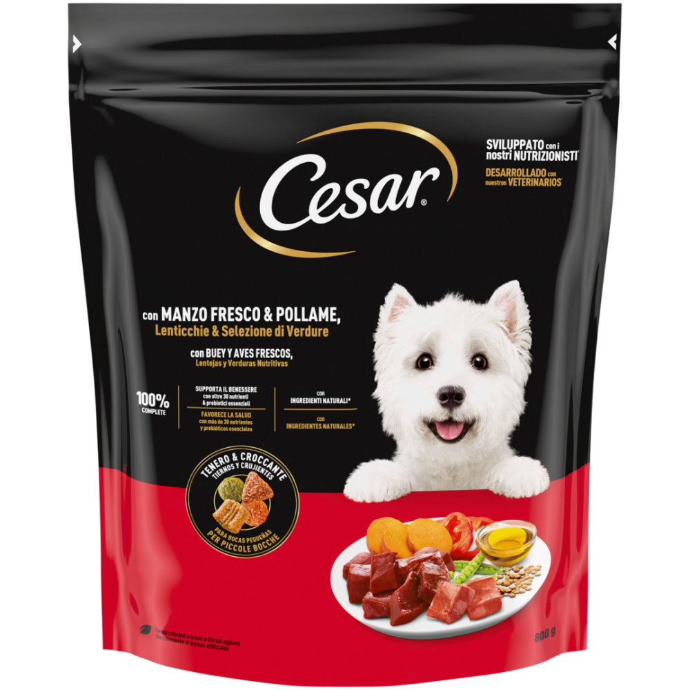 Cesar Dry Adult Μοσχάρι, πουλερικά & λαχανικά 800gr
