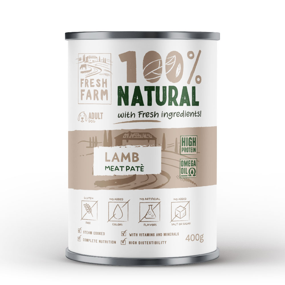 Fresh Farm 100% Natural απαλό Πατέ με αρνί Can 400gr