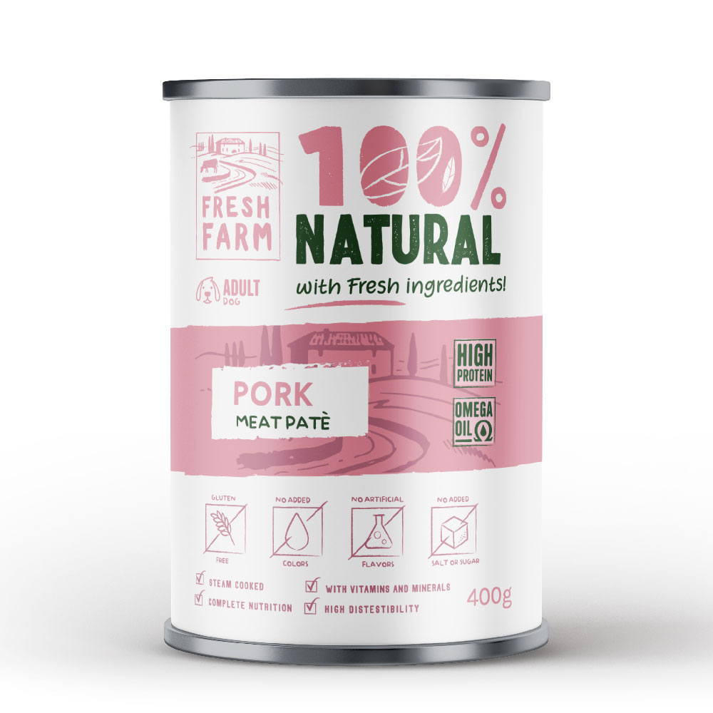 Fresh Farm 100% Natural απαλό Πατέ με χοιρινό Can 400gr