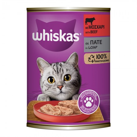 WHISKAS ΜΟΣΧΑΡΙ ΠΑΤΕ 400g