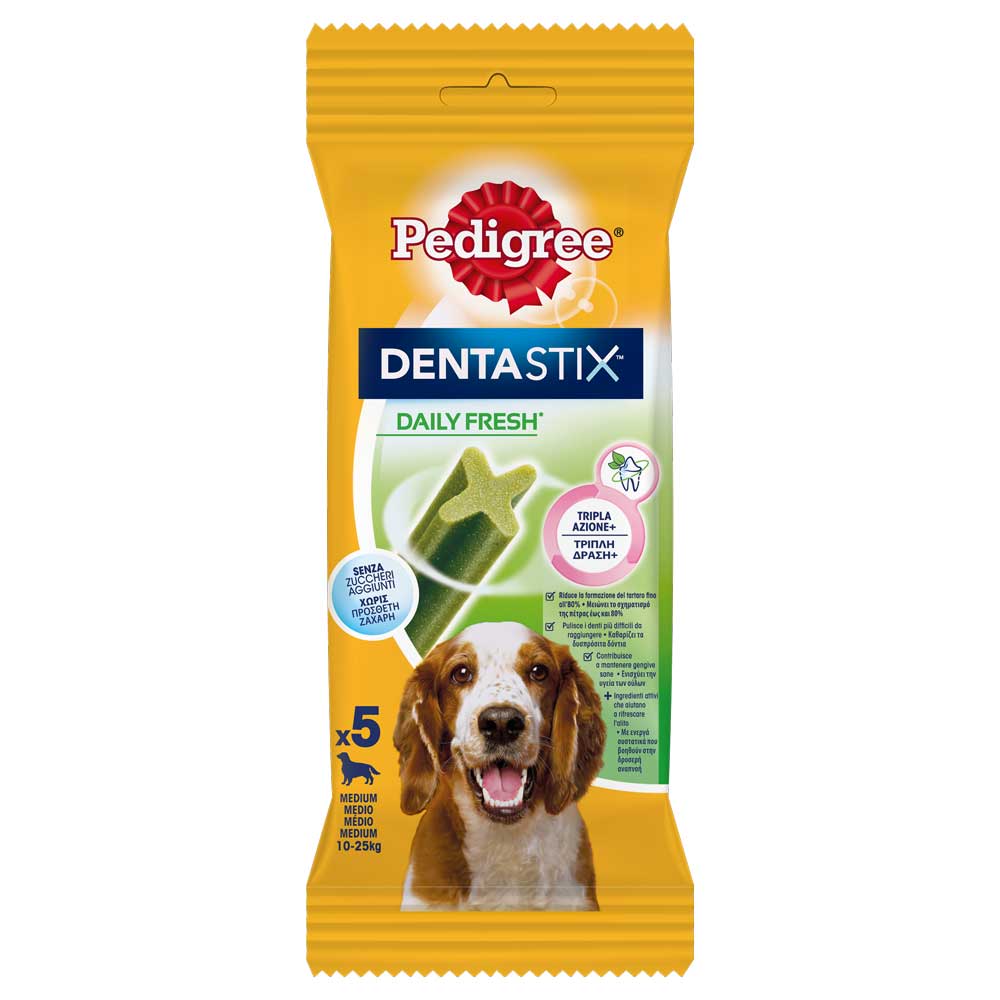 Pedigree® Dentastix™ Daily Fresh Medium Οδοντική Φροντίδα Σκύλου (5 τμχ) 128g