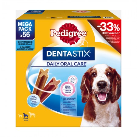 PEDIGREE DENTASTIX MEDIUM 8x180g -33%