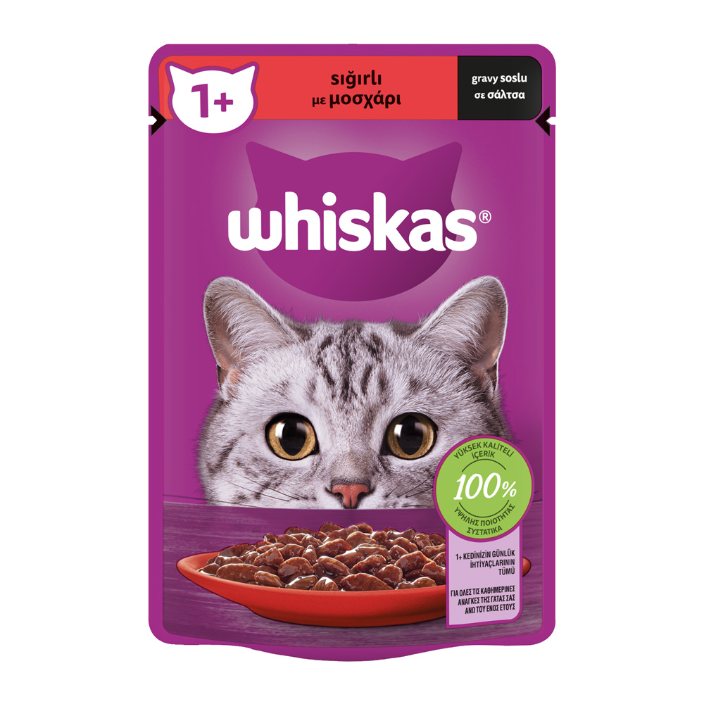 WHISKAS ΦΑΚΕΛΑΚΙ CORE ΜΟΣΧΑΡΙ ΣΕ ΣΑΛΤΣΑ 85g