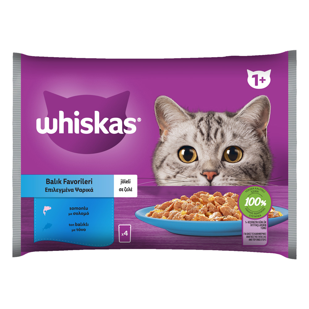 WHISKAS ΦΑΚΕΛΑΚΙ CORE ΕΠΙΛΕΓΜΕΝΑ ΨΑΡΙΚΑ ΣΕ ΖΕΛΕ 4x85g