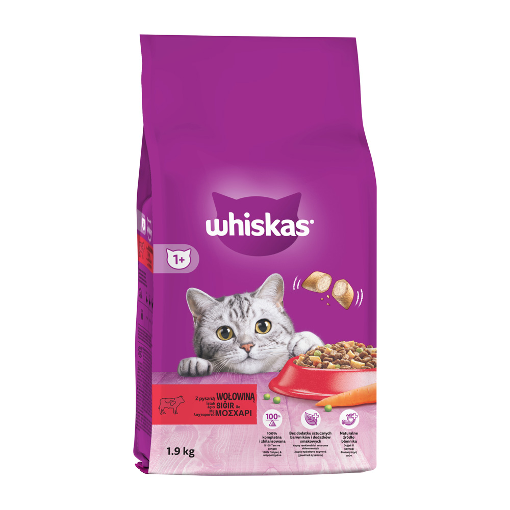 WHISKAS ADULT ΜΟΣΧΑΡΙ & ΓΕΜΙΣΤΕΣ ΚΡΟΚΕΤΕΣ 1.9kg