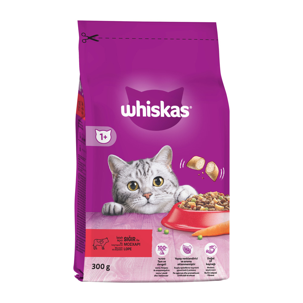 WHISKAS ADULT ΜΟΣΧΑΡΙ & ΓΕΜΙΣΤΕΣ ΚΡΟΚΕΤΕΣ 300g