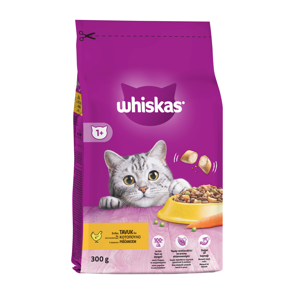 WHISKAS ADULT ΚΟΤΟΠΟΥΛΟ & ΓΕΜΙΣΤΕΣ ΚΡΟΚΕΤΕΣ 300g