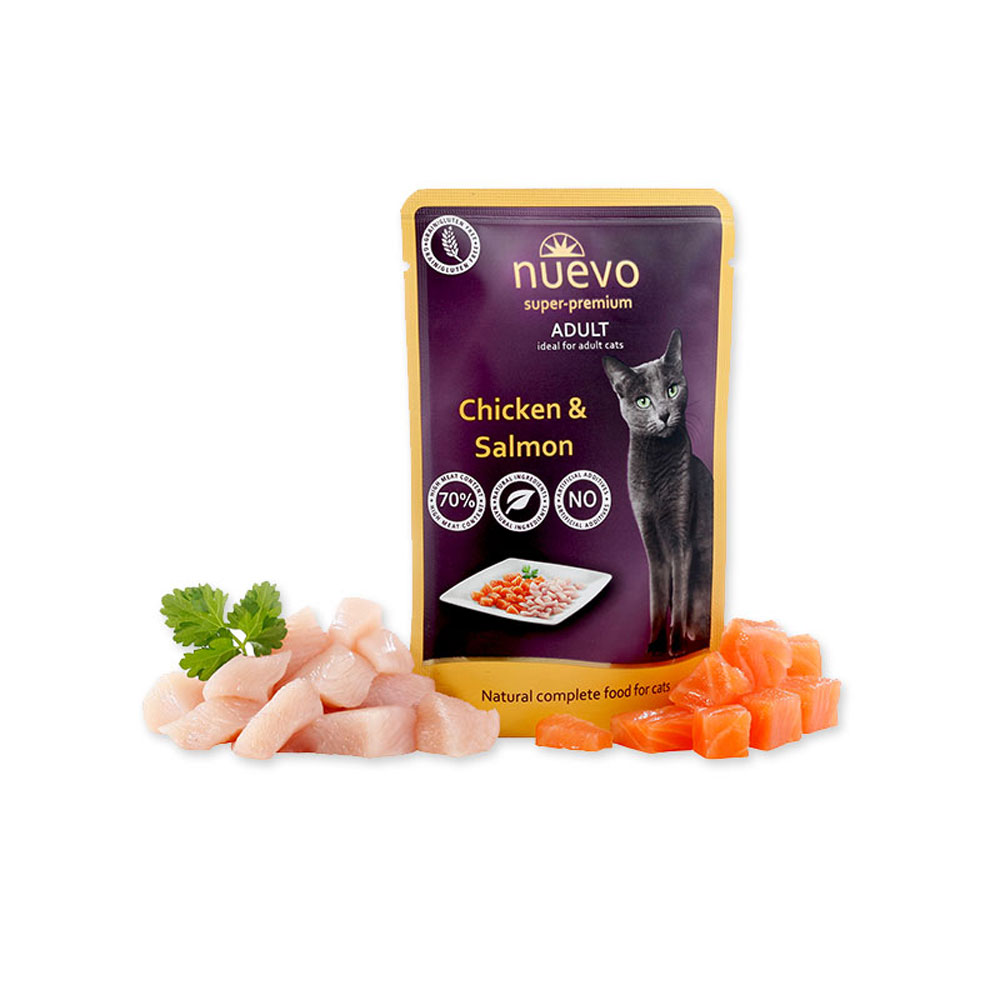 Νuevo Pouch Adult Κοτόπουλο & Σολομός 85gr
