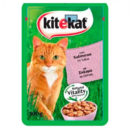 KITEKAT® Fresh Pack Adult Πλήρης Υγρή Τροφή Γάτας Σολομό σε Σάλτσα Φακελάκι 85g 