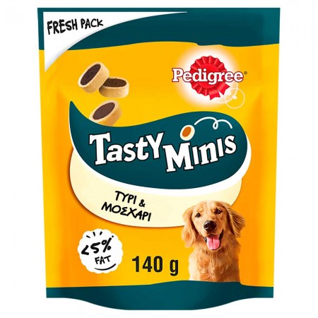 PEDIGREE TASTY MINIS ΤΥΡΙ & ΜΟΣΧΑΡΙ 6x140g