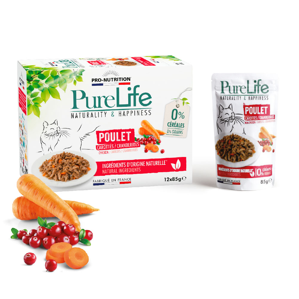 Pure Life Wet 85 gr Κοτόπουλο Καρότα / Κράνμπερι