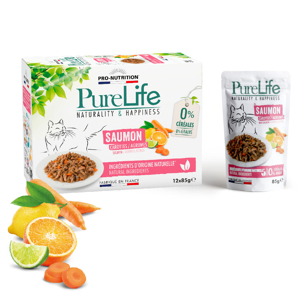 Pure Life Wet 85 gr Σολομός Καρότα / Εσπεριδοειδή